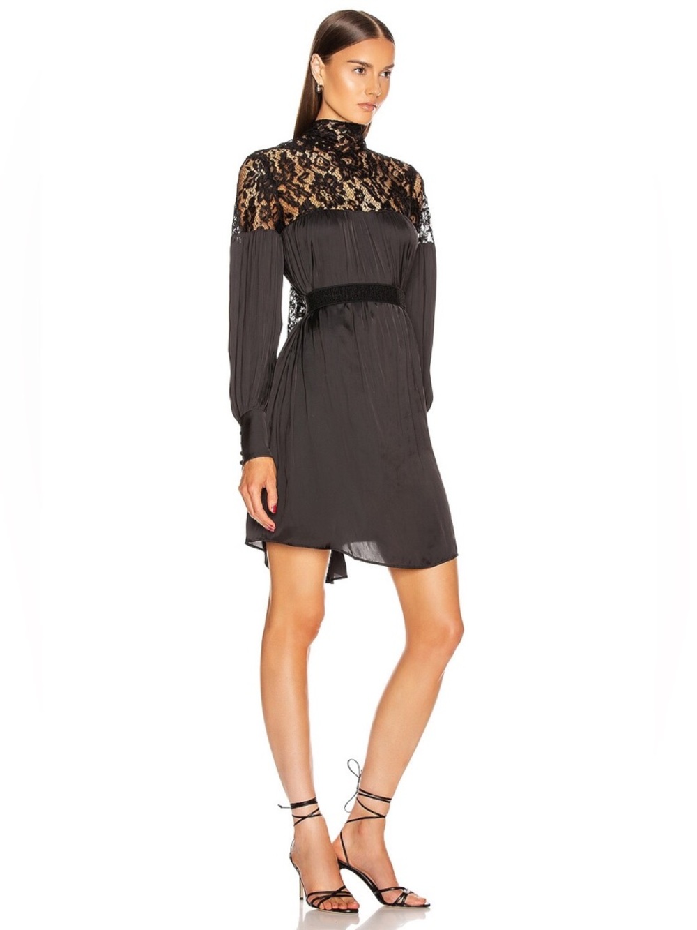 SMYTHE Belted Mini Lace Dress  Black - Picture 2 of 10